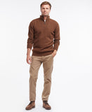 Nelson Essential Half-Zip Jumper in Dark Sand by Barbour