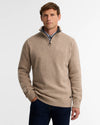 Nelson Essential Quarter-Zip Jumper in Stone by Barbour
