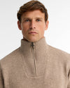 Nelson Essential Quarter-Zip Jumper in Stone by Barbour
