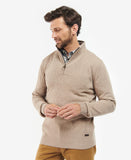 Nelson Essential Half-Zip Jumper in Stone by Barbour