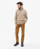 Nelson Essential Half-Zip Jumper in Stone by Barbour