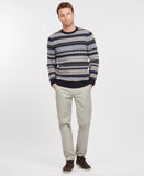 Case Fairisle Crew Neck Sweater in Midnight by Barbour