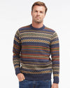Case Fair Isle Jumper in Navy Marl by Barbour