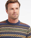 Case Fair Isle Jumper in Navy Marl by Barbour