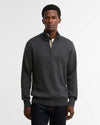Cotton Quarter-Zip Jumper in Charcoal by Barbour