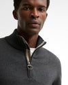 Cotton Quarter-Zip Jumper in Charcoal by Barbour