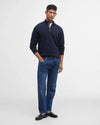 Cotton Quarter-Zip Jumper in Navy by Barbour
