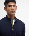 Cotton Quarter-Zip Jumper in Navy by Barbour