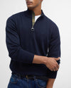 Cotton Quarter-Zip Jumper in Navy by Barbour
