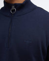 Cotton Quarter-Zip Jumper in Navy by Barbour