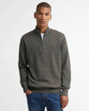 Cotton Quarter-Zip Jumper in Olive Marl by Barbour