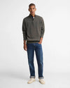 Cotton Quarter-Zip Jumper in Olive Marl by Barbour
