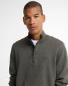 Cotton Quarter-Zip Jumper in Olive Marl by Barbour
