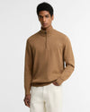 Cotton Quarter-Zip Jumper in Sandstone by Barbour
