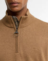 Cotton Quarter-Zip Jumper in Sandstone by Barbour