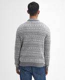 Stonebeck Fairisle Crew Neck Jumper in Grey Marl by Barbour