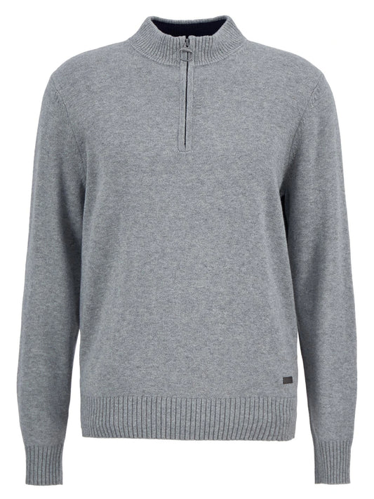 Kelson Half-Zip Jumper in Grey Marl by Barbour