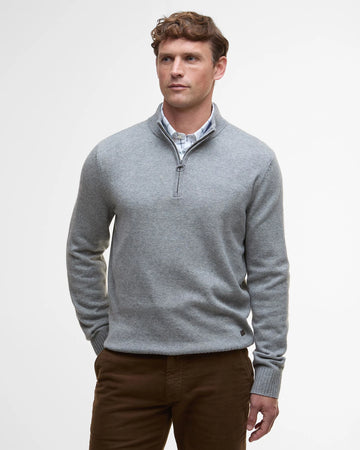 Kelson Half-Zip Jumper in Grey Marl by Barbour
