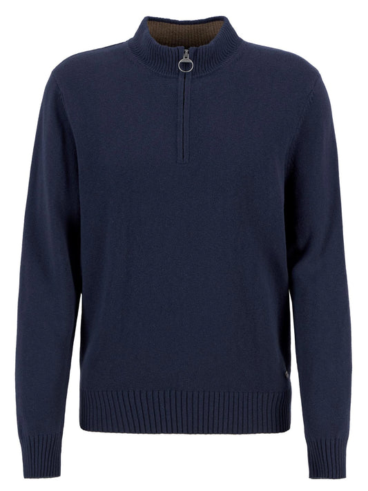 Kelson Half-Zip Jumper in Navy by Barbour