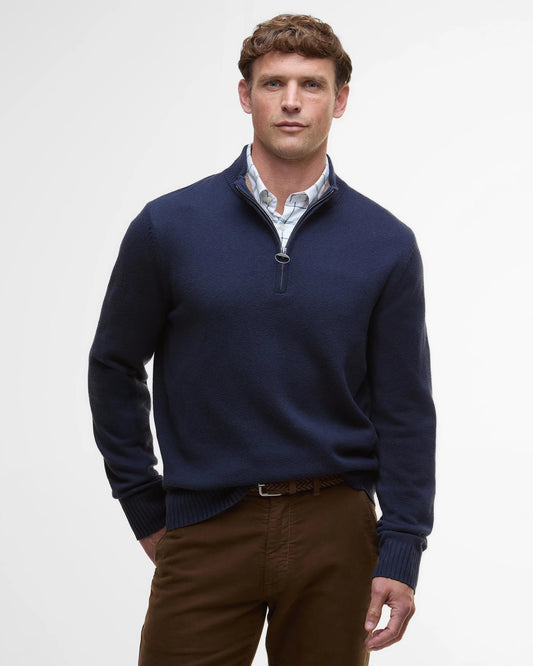 Kelson Half-Zip Jumper in Navy by Barbour