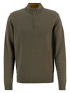 Kelson Half-Zip Jumper in Olive by Barbour