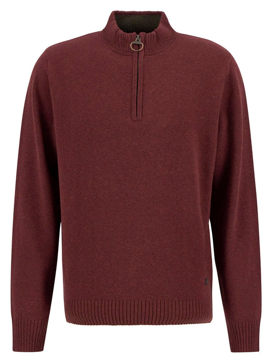 Kelson Half-Zip Jumper in Fired Brick by Barbour