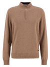 Kelson Half-Zip Jumper in Stone by Barbour