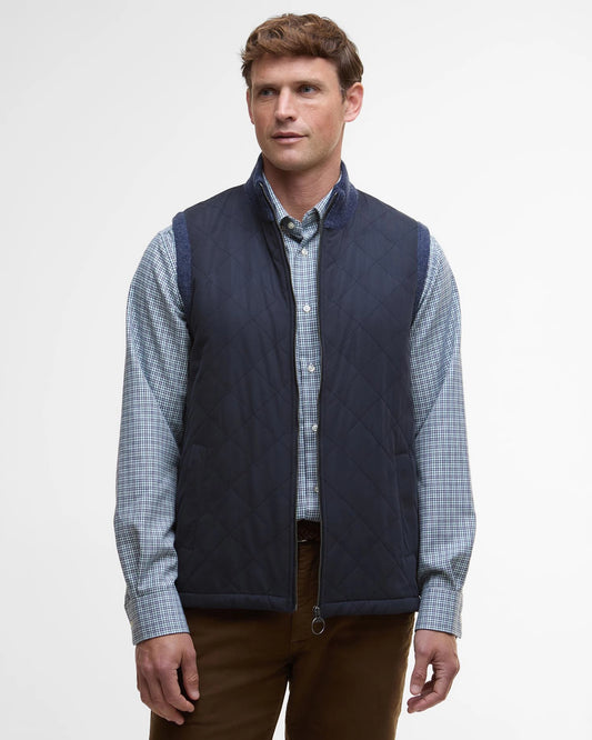 Shoveler Knitted Gilet in Navy by Barbour