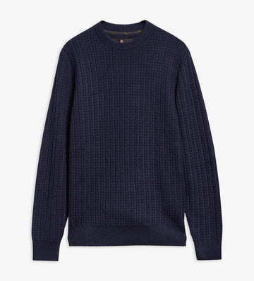 Hermoine Crew Neck Jumper in Navy by Barbour