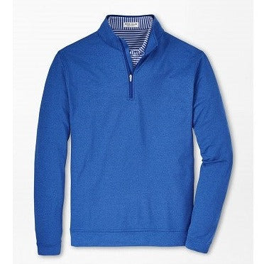Perth Mélange Performance Quarter-Zip in Starboard Blue by Peter Millar