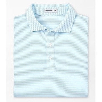 Crown Comfort Cotton Polo Range Stripe in Cottage Blue by Peter Millar