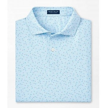 Diamond In The Rough Performance Jersey Polo in Blue Frost by Peter Millar