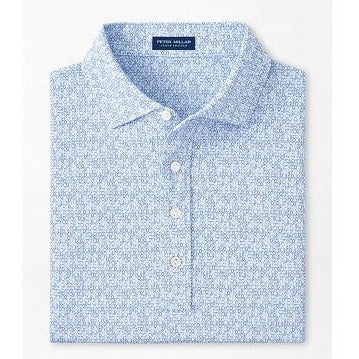 Rhythm Performance Jersey Polo in White/Blue Pearl by Peter Millar