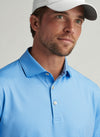 Gingham Performance Jersey Polo in Blue Sea by Peter Millar