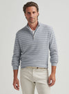 South Bend Striped Quarter-Zip Sweater in Morning Blue by Peter Millar