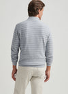 South Bend Striped Quarter-Zip Sweater in Morning Blue by Peter Millar