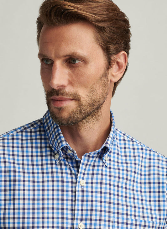 Gardner Crown Lite Cotton-Stretch Sport Shirt in Pacific by Peter Millar