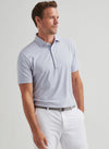 Alto Performance Jersey Polo in White/Fountain Blue by Peter Millar