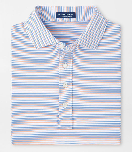 Alto Performance Jersey Polo in White/Fountain Blue by Peter Millar