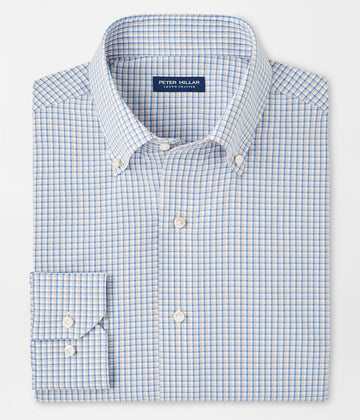 Rollins Performance Poplin Sport Shirt in Fountain Blue by Peter Millar