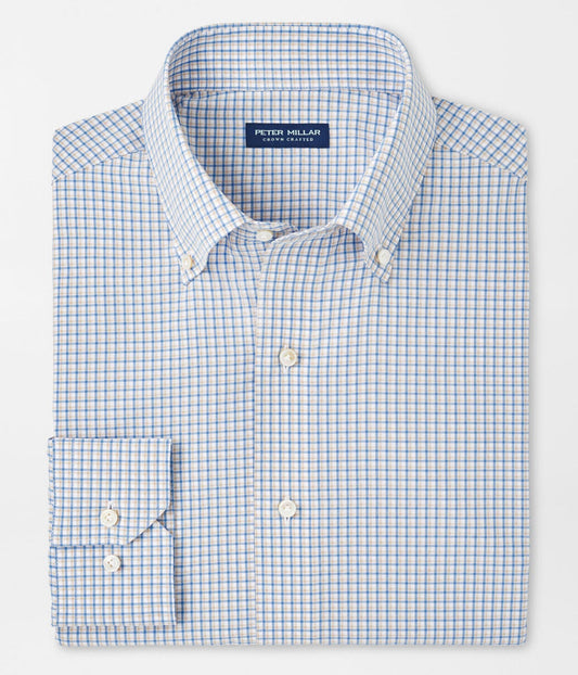 Rollins Performance Poplin Sport Shirt in Fountain Blue by Peter Millar