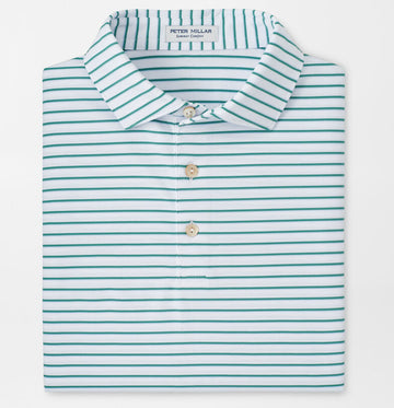 Dunnes Performance Jersey Polo in White/Snow Pea by Peter Millar