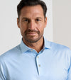 Gingham Performance Jersey Polo in Cottage Blue by Peter Millar