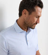 Geo Skull Performance Jersey Polo in White/Stream Blue by Peter Millar