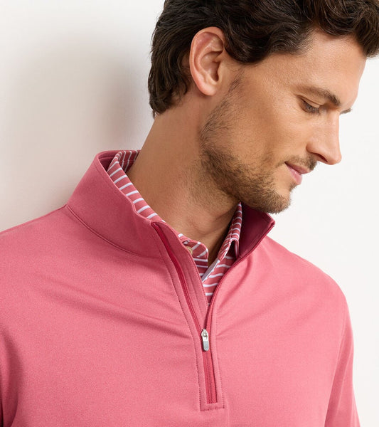 Perth Mélange Performance Quarter-Zip in Chili Red by Peter Millar