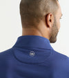 Perth Sugar Stripe Performance Quarter-Zip in Navy/Sport Navy by Peter Millar