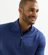 Perth Sugar Stripe Performance Quarter-Zip in Navy/Sport Navy by Peter Millar