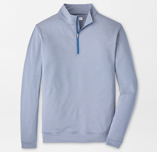 Perth Sugar Stripe Performance Quarter-Zip in Windsor Blue by Peter Millar