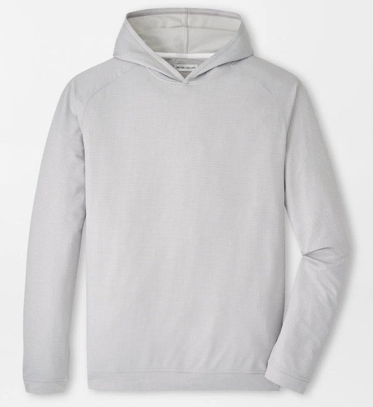 Pine Houndstooth Performance Hoodie in Gale Grey by Peter Millar