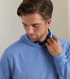 Pine Houndstooth Performance Hoodie in Sport Navy by Peter Millar